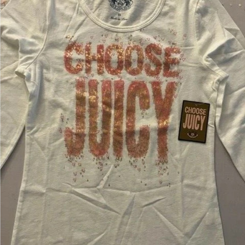 New With Tag juicy Couture Girls Long Sleeve Tshirt 10 Years 100 Percent Cotton